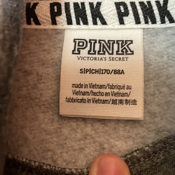PINK grey sweatshirt size small - Picture 3 of 3
